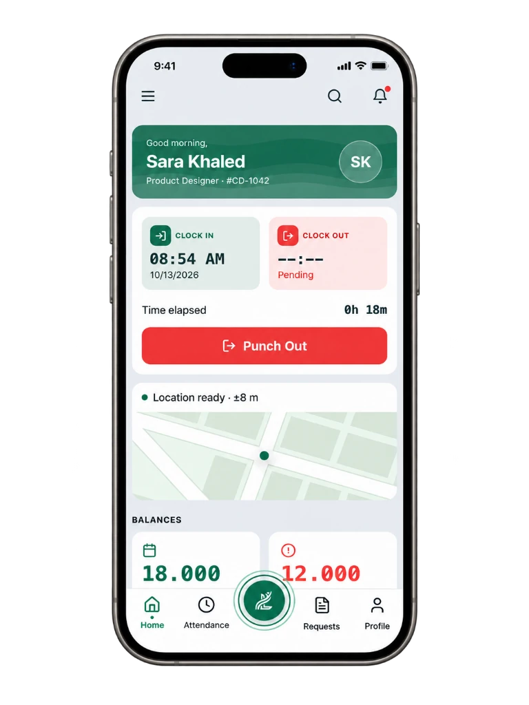 LevantHR employee app home