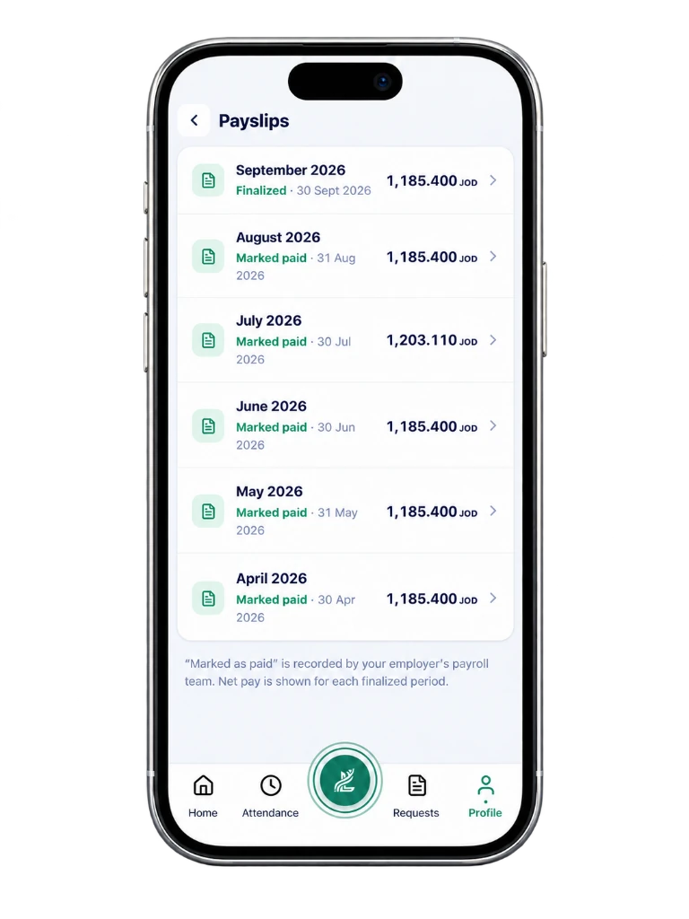 Employee app payslips